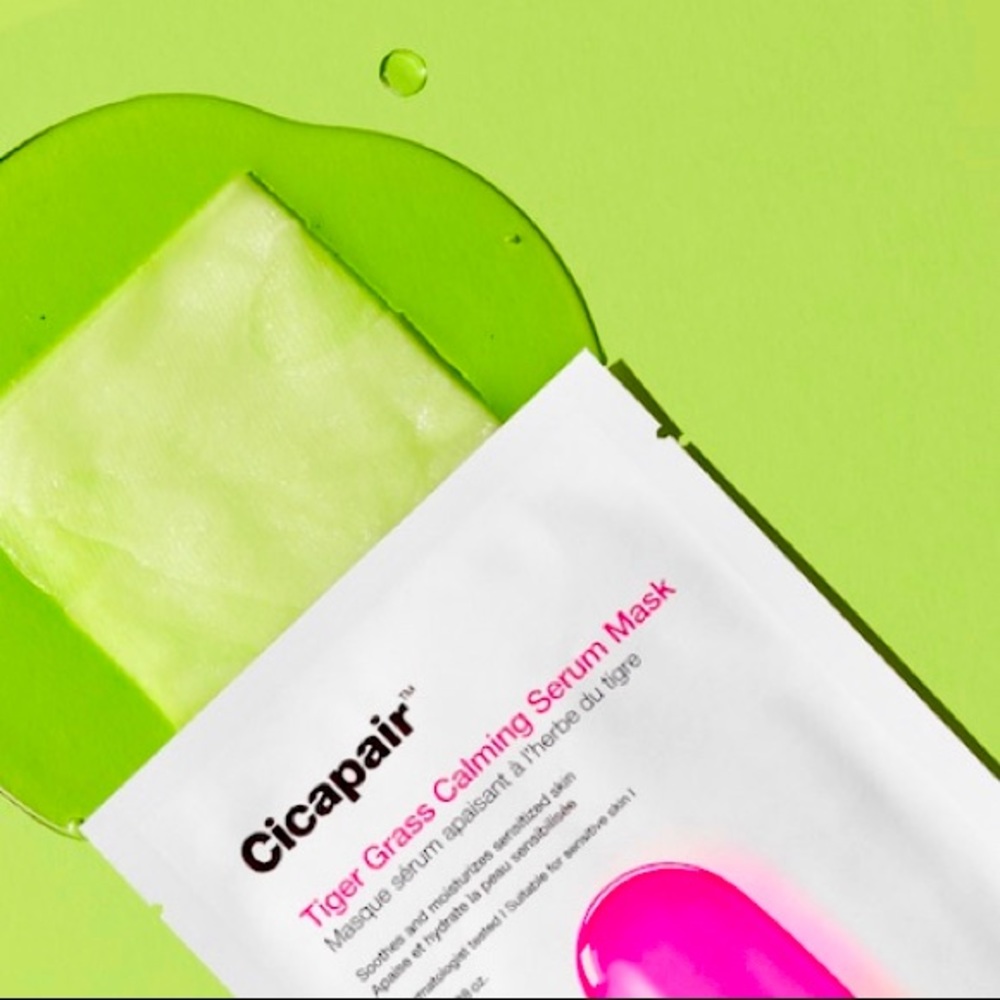 Dr. Jart Cicapair Tiger Grass Calming Sheet Masks. Bundle of 3 Masks